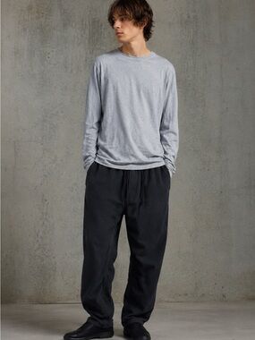 SKIMS Cotton Jersey Long Sleeve T-Shirt Light Heather Grey Crewneck Tee XL